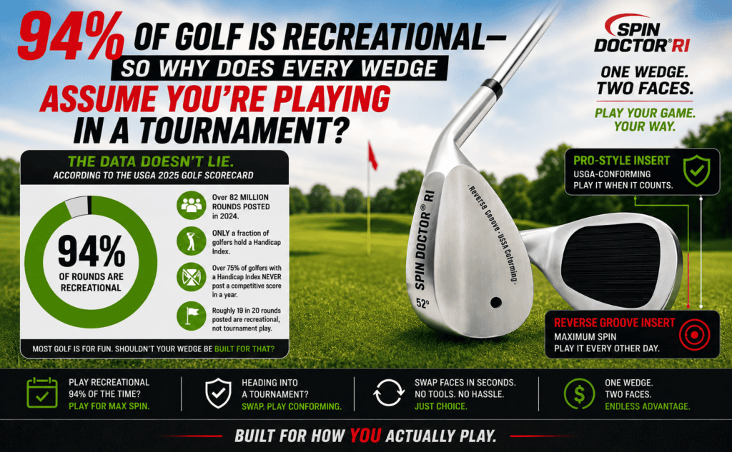 https://spindoctorgolf.com/94-of-golf-is-recreational-so-why-does-every-wedge-assume-youre-playing-in-a-tournament/